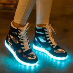 Black And Camo Shoes With Led Lights - R60 Door Delivery