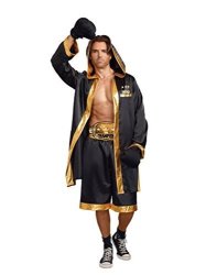 Dreamgirl Men's World Champion Costume Black gold Large