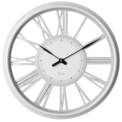 Century - 33CM Wall Clock White With Cut Out Roman Numbers