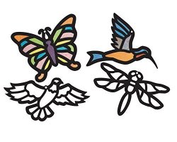 Roylco Stained Glass Frames 8 X 12 Inches Birds And Bugs 24 Sheets