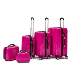 pink hard suitcase