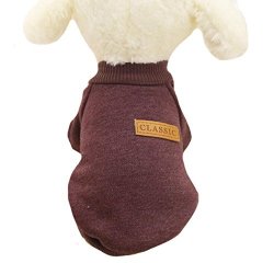 Gracefur Pet Clothes Classical Wool Wild Pet Sweater Comfortable Autumn Winter Warm Hoodies For Small medium Dogs Cat XXL Brown
