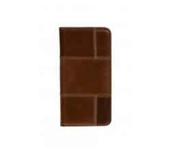 Book Case Magnetic Genuine Leather Patch For Samsung A5 2016 Brown
