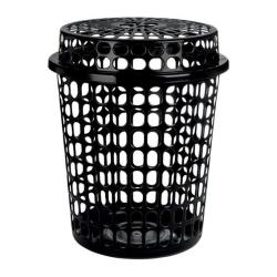 Slotted Linen Basket Black