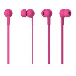 In-ear Earphone +microphone Hot Pink 1.2M With 3.5MM Jack Plug