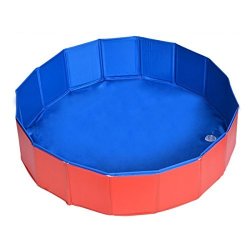 Pet Swimming Pool - Toogoo R Foldable Pet Dog Swimming House Bed Summer Pool Blue+red