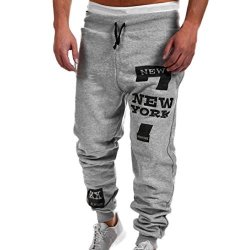 Morecome Mens Trousers Men Fashion Pants Casual Sweatpants XXL Gray