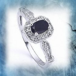 Lovely 0.66 Carat Genuine Sapphire And Diamond Ring - Sizes: 7