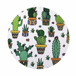 Huele Cactus Mouse Pad Cacti In Pots Design Round Mouse Pad Gaming Mouse Pads For Computers Laptop Office Desk Accessories