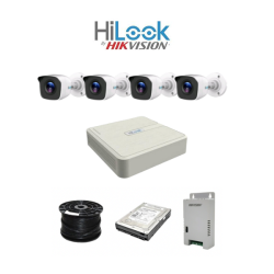 Hilook By Hikvision 4CH Turbo HD Kit - Dvr - 4 X HD720P Camera - 20M Night Vision - 500GB HD - 100M Cable