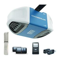 Chamberlain B550 Smartphone-controlled Ultra-quiet And Strong Belt Drive Garage Door Opener With Med Lifting Power Blue