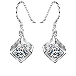 Hosaire Dangle Earrings Elegant Shining Crystal Drop Hook Earrings For Women's Jewelry