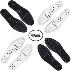 Ybb 4 Pairs Magnetic Massage Insole Acupressure Foot Therapy Pain Relief Unisex Shoe Insoles Cutable Memory Cotton Shoe Pads For Father's Day Gift