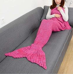 95 50CM 14 Colors Mermaid Tail Blanket Crochet Mermaid Blanket For Adult Super Soft All Seasons Sleeping Knitted Blankets
