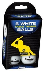 Franklin Sports 57113 White Table Tennis Balls 6 Pack