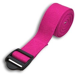 Yogaaccessories 8' Cinch Buckle Cotton Yoga Strap Pink
