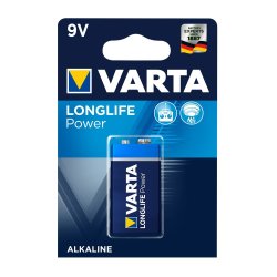 Varta Longlife Power Batteries 9V 1 Pack Hi-energy