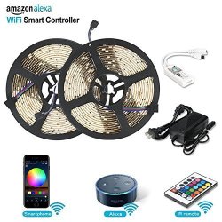 Litake LED Strip Lights Wifi Wireless Smart Phone Controlled Light Strip Kit 32.8FT 300 Leds 5050 Waterproof IP65 LED Lights Working With Android