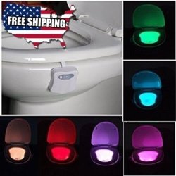 Toilet Night Light 8 Color LED Motion Activated Sensor Bathroom Illumibowl Seat