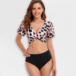 Women's Light Leopard Crop Two-piece Bikini - XL
