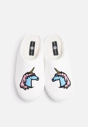 Daisy Street Unicorn Slippers - White