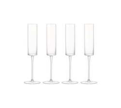 - Champagne Flutes - Set Of 4 Crystal Glasses - 175 Ml