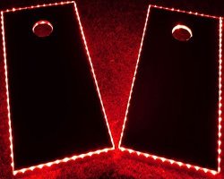 Glowcity Light Up LED Cornhole Boards Kit 2 Board Kit Double The Illumination With Closer Spaced Led's Red