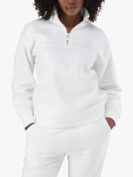 Women&apos S White Co-ord Maxine Collared Fleece Sweater