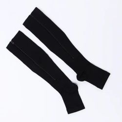 Compression Socks With Zipper - Open Toe 20-30 Mmhg - Small