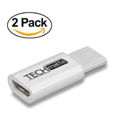 Usb-c To Micro USB Adapter 2PK White Techmatte