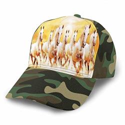 Voozerd Onrushing Steed Horse Baseball Hat Adjustable Twill Dad Cap For Girls Travel Trucker Lightweight Spring Hats Moss Green