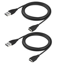 Getwow Fitbit Surge Charger Replacement USB Charger Charging Cable For Fitbit Surge Fitness Superwatch 2-PACK 3.3FT Black