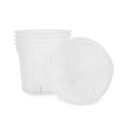 Orchid Plastic Pot Clear Small 13.5CM. - Small 13.5CM Top Dia 10.5CM Bottom Dia 11.5CM Height 1000ML. Bulk Purchase 5PC . Slotted Holes On Sides.