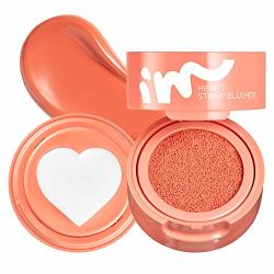 I'm Meme I'm Heart Stamp Blusher A Cushion Blendable Blush With Seamless Cheek Color 002 Crush On Coral K-Beauty