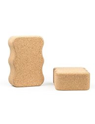 Clever Pro Wave Shape Natural Cork Yoga Block 9IN X 6IN X 3IN - 2 Pack
