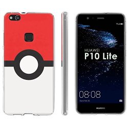 Huawei P10 Lite Tpu Silicone Phone Case Mobiflare Clear Ultraflex Thin Gel Phone Cover - Red Ball For Huawei P10 Lite 5.2" Screen