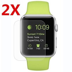 Newell 2 Pack Apple Watch Premium Ultra Clear Bubble-free HD Shield Tempered Glass Screen Protector 2PCS For Apple Watch 38MM