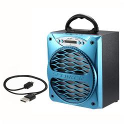 MicroWorld Portable Blue Speaker With Radio