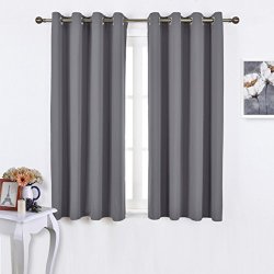 Window Nicetown Treatment Thermal Insulated Solid Grommet Blackout Curtains Panels Drapes For Bedroom Set Of 2 Panels 52 By 63 Inch Grey