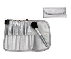 Cosmetic 7PC Brush Set In Silver Pouch