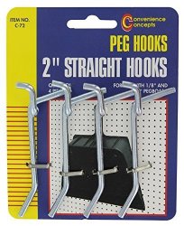 Convenience Concepts SC-72 Straight Single Pegboard Hooks