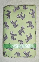 Green With Zebras Baby Pillowcase