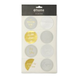 @home Gift Stickers Art Deco Gld & Silver 8PACK