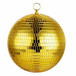 Mirror Ball, NuLink 8 Gold Disco DJ Dance Decorative Stage Lightning Ball with Hanging Ring