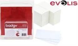 Evolis CR80 Blank 100 Pack Pvc White Cards - 0 76 Mm Thickness Same Size As A Credit Card Compatible With BADGY100 & BADGY200