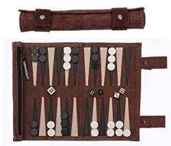 Sondergut Roll-up Suede Backgammon Game Color-mocha