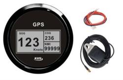 Marine Digital Gps Speedometer With Compass - Black