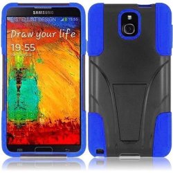 Samsung Galaxy Note 3 Case - Wydan Tm Trapezoid Y-stand Hybrid Hard Soft Gel Case Cover For Samsung Galaxy Note 3 - Black On