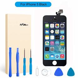 For Iphone 5 Screen Replacement With Home Button- Lcd Display Touch Screen Digitizer Replacement Kit With Repair Tools 4.0 Inch & Black