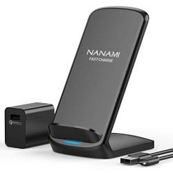 NANAMI Fast Wireless Charger 7.5W Wireless Charging Stand With QC3.0 Adapter Compatible Iphone X xs xr xs MAX 8 8 Plus 10W Fast Charger Compatible Samsung Note 9 S9 S9 PLUS S8 S8